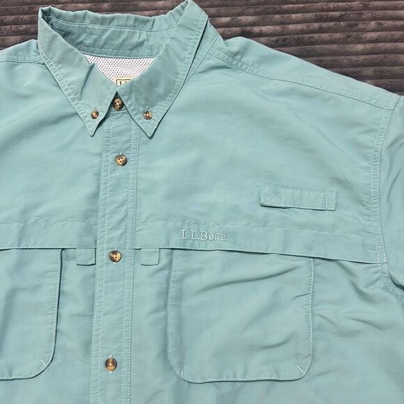 LL Bean Fishing Shirt Outdoor Vented Roll Sleeves Lightweight Men’s Size XXL - Picture 2 of 7